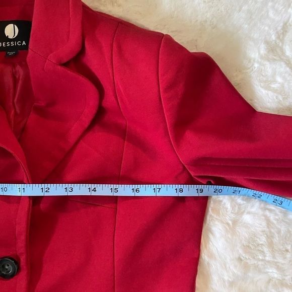 Jessica Red Blazer Size 10 Petite - Picture 12 of 16